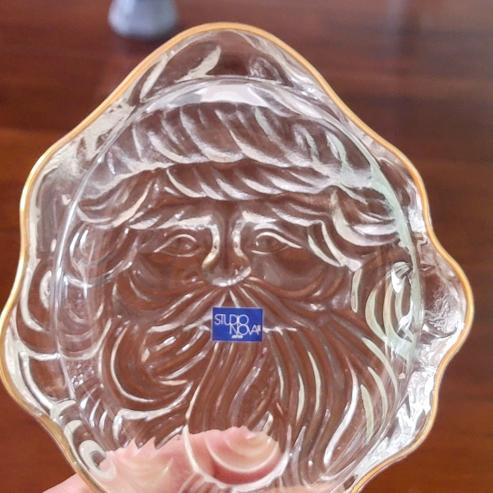 Vintage Studio Nova Joyous Santa Gold Sweet Dish Set Of 4